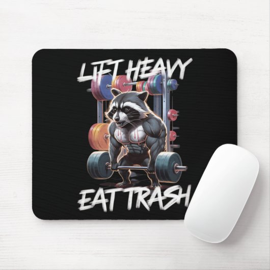 Lift Heavy Eat Trash Gewichtheffen Bodybuilding By Muismat (Met muis)