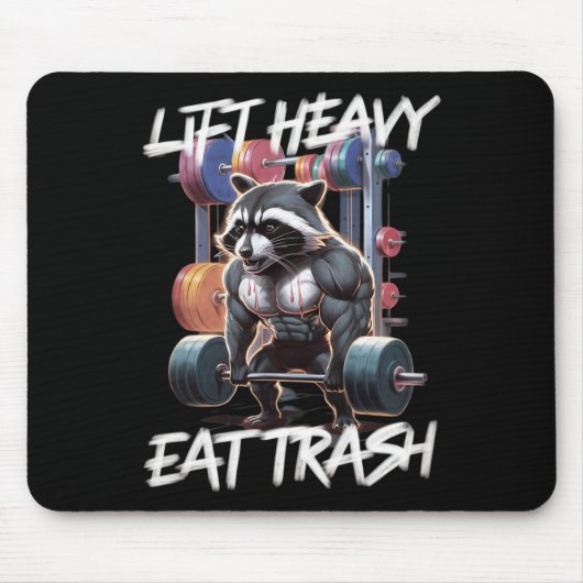 Lift Heavy Eat Trash Gewichtheffen Bodybuilding By Muismat (Voorkant)