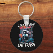 Lift Heavy Eat Trash Gewichtheffen Bodybuilding By Sleutelhanger (Voorkant)