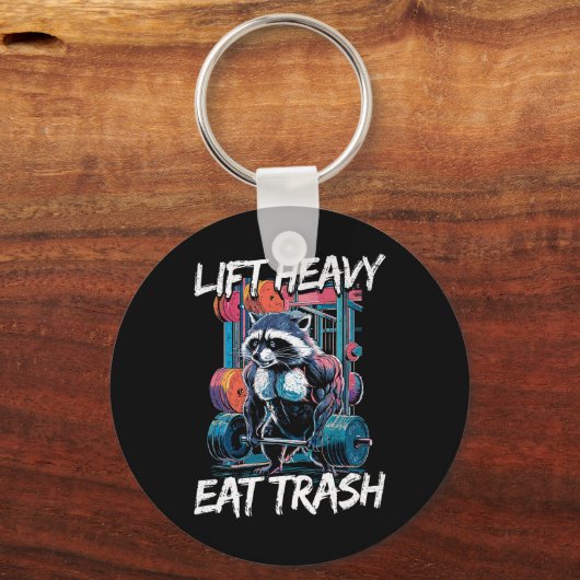 Lift Heavy Eat Trash Gewichtheffen Bodybuilding By Sleutelhanger (Voorkant)