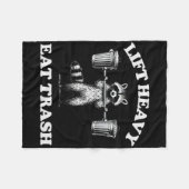 Lift Heavy Eat Trash Gewichtheffen Grappige Workou Fleece Deken (Voorkant (Horizontaal))