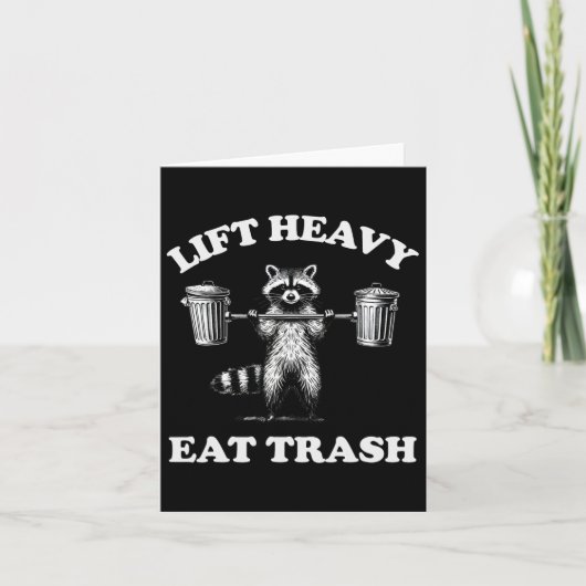 Lift Heavy Eat Trash Gewichtheffen Grappige Workou Kaart (Voorkant)