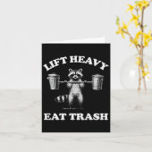 Lift Heavy Eat Trash Gewichtheffen Grappige Workou Kaart (Gele Bloem)