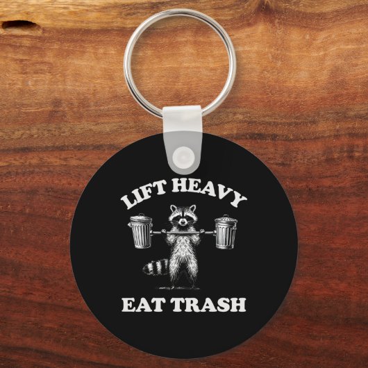 Lift Heavy Eat Trash Gewichtheffen Grappige Workou Sleutelhanger (Voorkant)