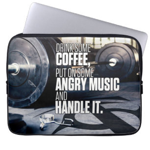 Lift Heavy Inspiration - Koffie en Angry Music Laptop Sleeve