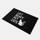 Lift Heavy Pet Cats - Funny Gym Workout Deurmat (Schuin)