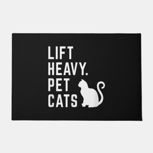 Lift Heavy Pet Cats - Funny Gym Workout Deurmat (Voorkant)