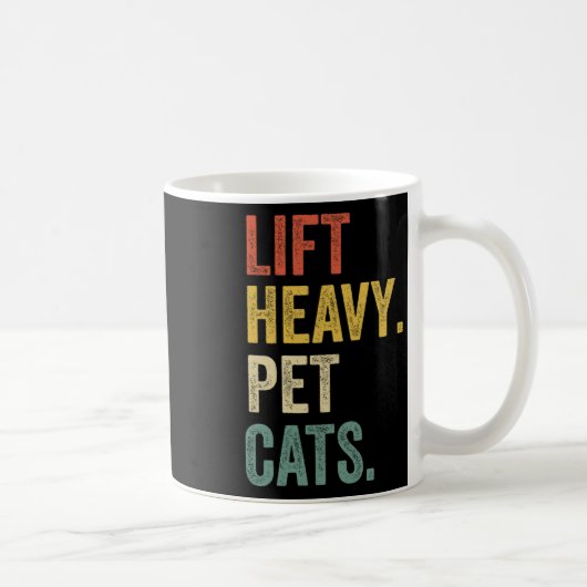 Lift Heavy Pet Cats - Funny Gym Workout Koffiemok (Rechts)