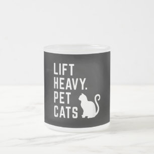 Lift Heavy Pet Cats - Funny Gym Workout Matglas Koffiemok