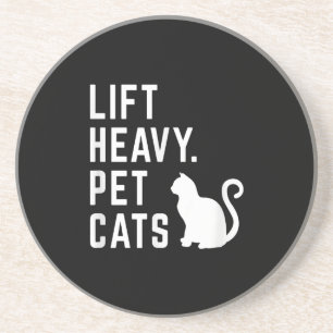 Lift Heavy Pet Cats - Funny Gym Workout Zandsteen Onderzetter