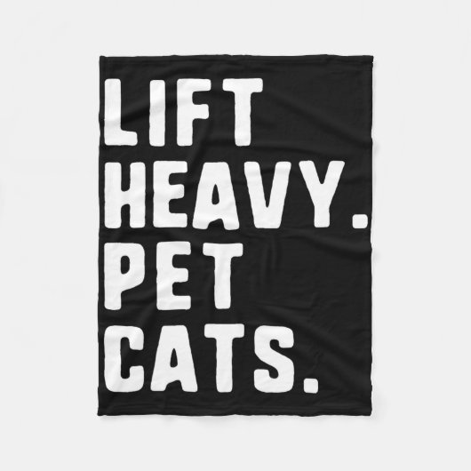 Lift Heavy Pet Cats Grappige Gym Workout Gewicht L Fleece Deken (Voorkant)