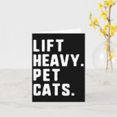 Lift Heavy Pet Cats Grappige Gym Workout Gewicht L Kaart (Gele Bloem)