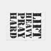 Lift Heavy Pray Hard Gym Christian Quote  Fleece Deken (Voorkant (Horizontaal))