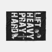 Lift Heavy Pray Hard Gym Workout Christian Gift On Fleece Deken (Voorkant (Horizontaal))