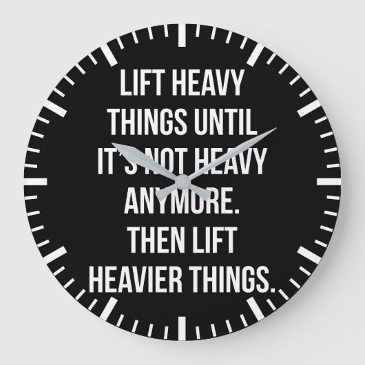 Lift Heavy Things - Novelty Funny Motivatie Gym Grote Klok (Voorkant)