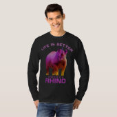 Lift is beter met een Rino | Cute Gift T-shirt (Voorkant volledig)
