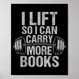 Lift kan meer boeken dragen grappige lezer gym wor poster