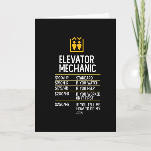 Lift Mechanic Grappig Gift cadeau Idee Kaart (Voorkant)