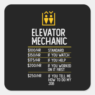 Lift Mechanic Grappig Gift cadeau Idee Vierkante Sticker