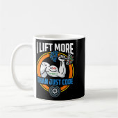Lift more than code funny programmer developer fit koffiemok (Links)