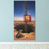 Lift naar Mars om 21:00 uur Canvas Afdruk (Insitu (Houten vloer))