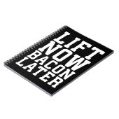 Lift nu, Bacon later - Funny Workout Notitieboek (Linkerzijde)