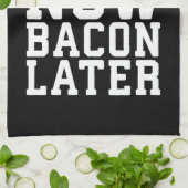 Lift nu, Bacon later - Funny Workout Theedoek (Gevouwen)