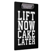 Lift nu, cake later - Carbs - Funny Workout Klembord (Rechts)