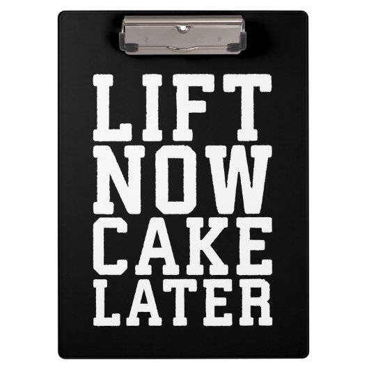 Lift nu, cake later - Carbs - Funny Workout Klembord (Voorkant)