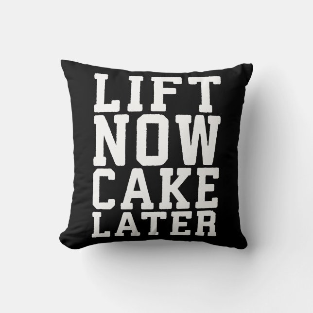 Lift nu, cake later - Carbs - Funny Workout Kussen (Voorkant)