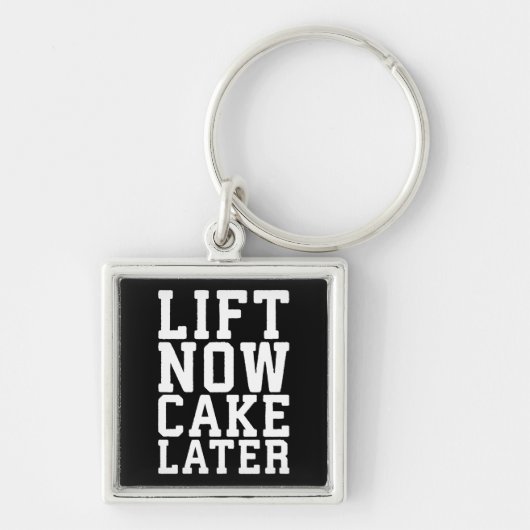 Lift nu, cake later - Carbs - Funny Workout Sleutelhanger (Voorkant)