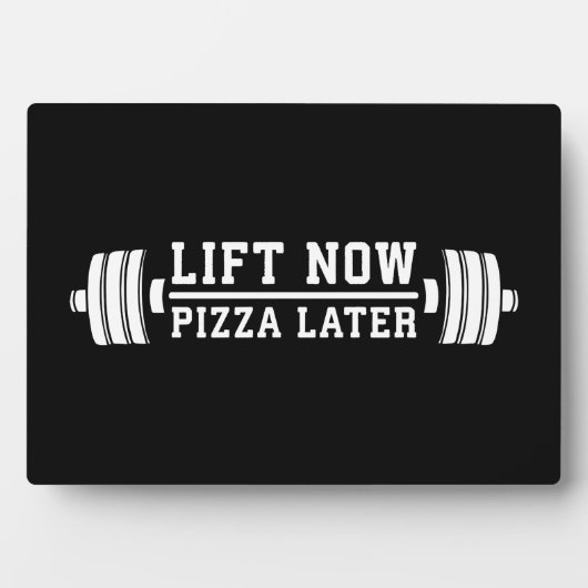 Lift nu, Pizza Later, Barbell - Funny Novelty Gym Fotoplaat (voorkant)