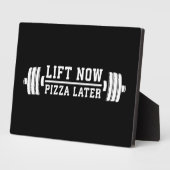 Lift nu, Pizza Later, Barbell - Funny Novelty Gym Fotoplaat (Zijkant)