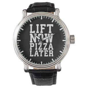 Lift nu, Pizza Later - Funny Novelty Gym Horloge