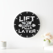 Lift nu, Pizza Later - Grappige Gym Workout Grote Klok (Huis)