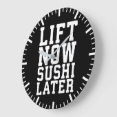 Lift nu, Sushi Later - Carbs - Funny Novelty Gym Grote Klok (Hoek)