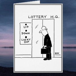 Lift of een hijswerk in een cartoon loterijhoofdkw