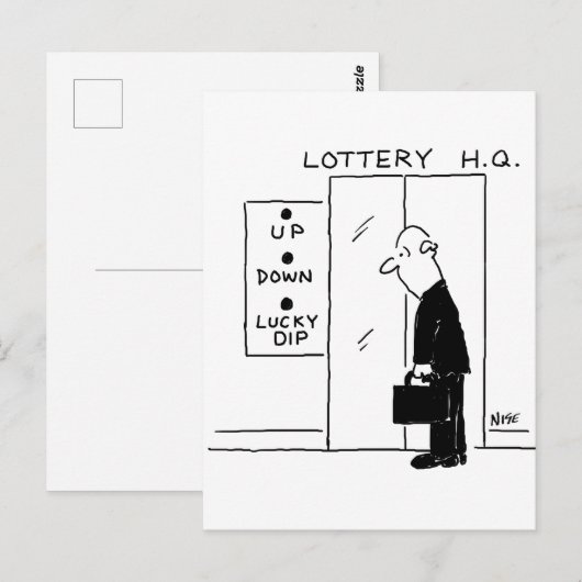 Lift of lift in een Cartoon met hoofdkwartier Briefkaart (Voorkant / Achterkant)