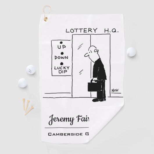 Lift of lift in een Cartoon met hoofdkwartier Golfhanddoek (Insitu)