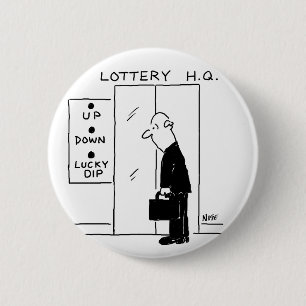Lift of lift in een Cartoon met hoofdkwartier Ronde Button 5,7 Cm