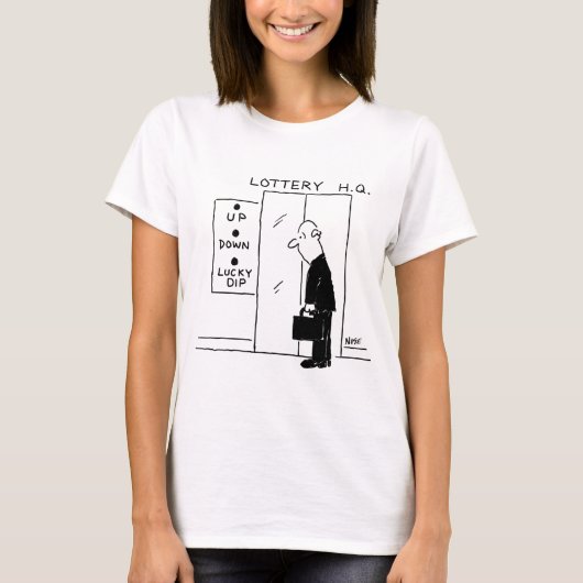 Lift of lift in een Cartoon met hoofdkwartier T-shirt (Voorkant)