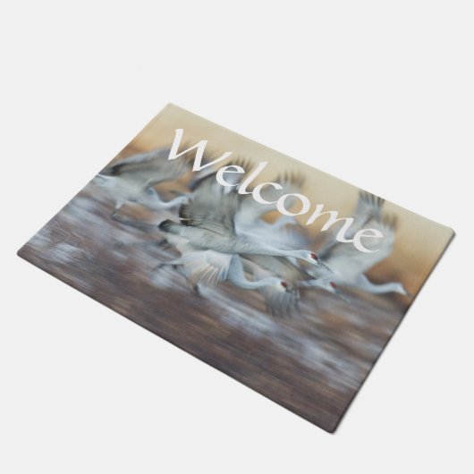 Lift off Sandhill Cranes Deurmat (Schuin)