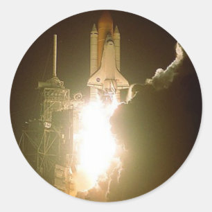 LIFT-OFF VAN SPACE SHUTTLE RONDE STICKER