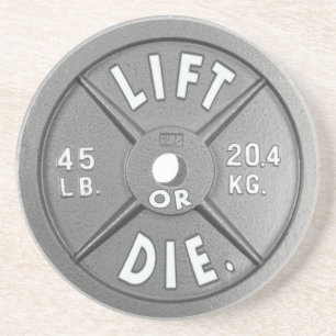 Lift or Die 45 lb Bord op Drink Onderzetter