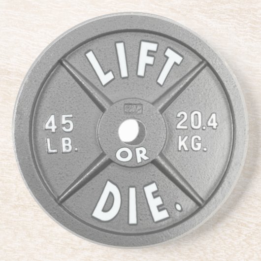 Lift or Die 45 lb Bord op Drink Onderzetter (Voorkant)