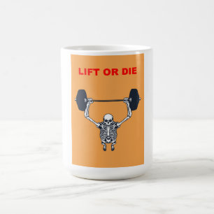 Lift or Die Gym Hardcore Skelet Gewicht Koffiemok