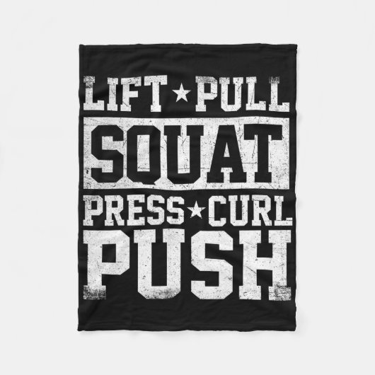 Lift Pull Squat - Workout Gym Gewichtheffen Bodybu Fleece Deken (Voorkant)