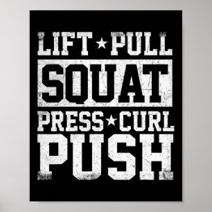 Lift Pull Squat - Workout Gym Gewichtheffen Bodybu Poster