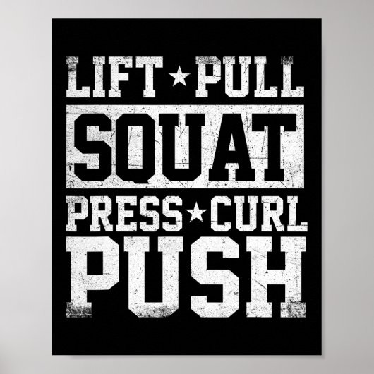 Lift Pull Squat - Workout Gym Gewichtheffen Bodybu Poster (Voorkant)