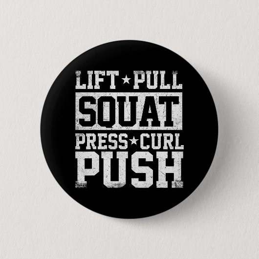 Lift Pull Squat - Workout Gym Gewichtheffen Bodybu Ronde Button 5,7 Cm (Voorkant)